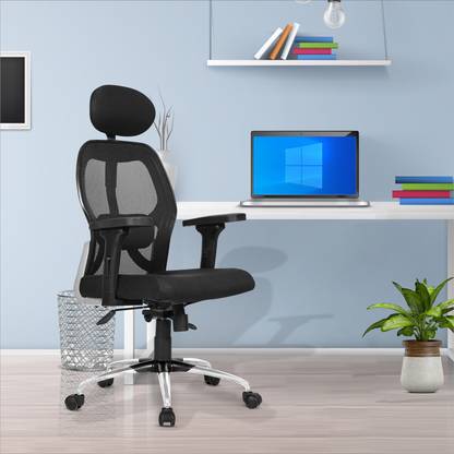 SAVYA HOME Apollo High Back 3D Adj Arms, Anytime lock mechanism Natural Fiber Office Arm Chair