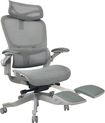 Make My Chairs ™ Elevate Multi Position Lock & 3D Adjust Armrset,2D Lumbar,Foldable Footrest Mesh Office Adjustable Arm Chair