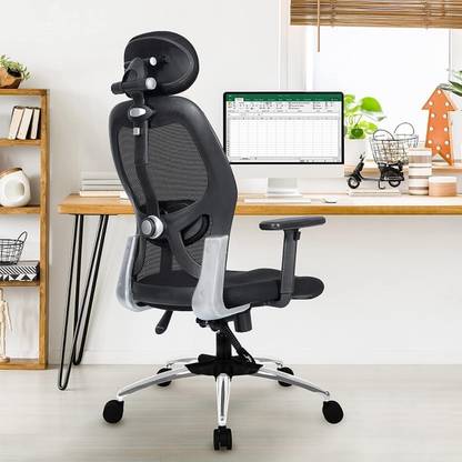 divysacorp Executive Ergonomic Home Office Desk with Height Adjustable Seat Nylon Office Arm Chair