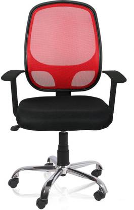 Zaara Oxter Medium Back Mesh Office Chair (Red Black) Mesh Office Executive Chair