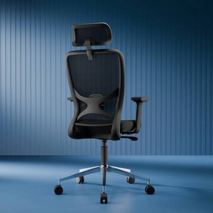 Vergo Aura High Back Ergonomic Chair, 3D Armrest, Aluminum Base, Home, Study, Premium Fabric, Mesh Office Adjustable Arm Chair
