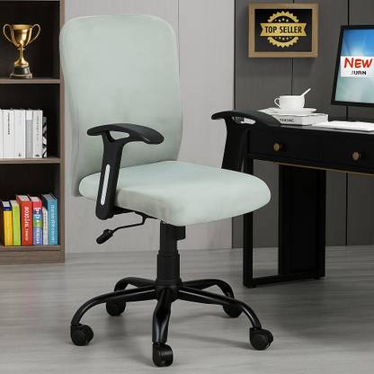Newturn Rainbow Zebra Velvet Rexine office revolving Fabric Office Adjustable Arm Chair
