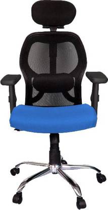 Rajpura Matrix High Back Revolving Chair Adjustable Arms (RSE002 Blue) Fabric Office Executive Chair