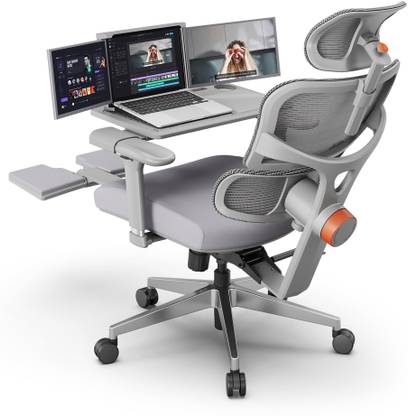 Drogo Ergonomic Office Chair for Work from Home Computer Gaming Chair Tray, 4D-Armrest Mesh Office Executive Chair