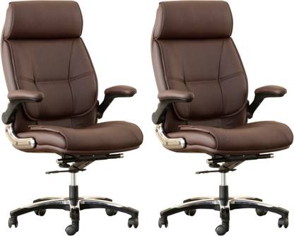 Oakcraft HIGH Back Leather Office with adjustable handle for home and office Leatherette Office Adjustable Arm Chair