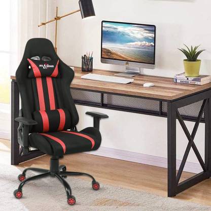 SAVYA HOME Apex Crusader Ergonomic Adjustable Gaming chair | Leatherette Computer Chair | Mesh Office Adjustable Arm Chair