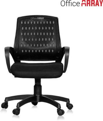 OfficeArray Mid Back Black Mesh Office Arm Chair