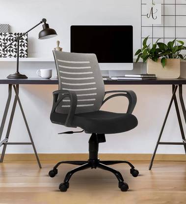 Palarial Atom Mid Back Sturdy Metal Base Nylon Revolving Chair Mesh Office Executive Chair