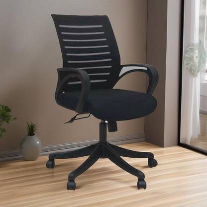 MAESTRO Home & Office Mesh Chair with Fixed Handles - Comfortable Desk Chair Fabric Office Adjustable Arm Chair