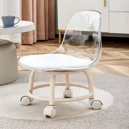 Rainfire Small Transparent Rolling Chair for Kids With Wheels - Great for Home Use Acrylic Study Folding Chair