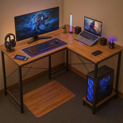 Callas Gaming Computer Table with Smooth and Surface | L-Shape Corner Desk | Engineered Wood Multipurpose Table