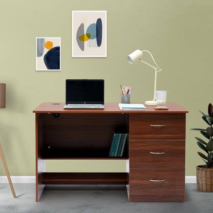 GREEN SOUL Nexus Engineered Wood Study Table|3 Drawers and 1 Shelf Engineered Wood Multipurpose Table
