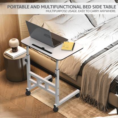 ELV DIRECT ELV Height Adjustable Table with Wheels for Home, Study, Office and Bedroom Metal Office Table