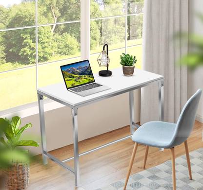 Tablewala White Folding Engineered Wood Office Table