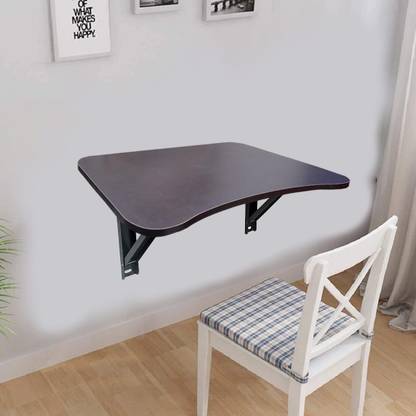 Muren Collapsible Floating Wall Mount Foldable Table-Brown Solid Wood Study Table