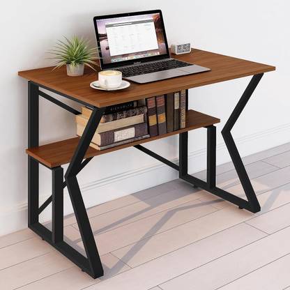 Delife Desk for Office/Home/Classroom/K-Leg Foldable Table Engineered Wood Study Table