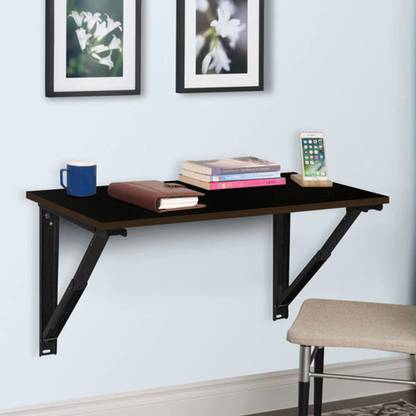 KAWACHI Laptop Folding Shelf/Study Table/Work Table/Laptop Table, Folding Shelf Wall Mount, Collapsible Shelf Bracket Table Engineered Wood Study Table