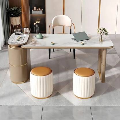 NG Decor Compact Writing Desk with Drawers for Small Spaces Solid Wood Study Table