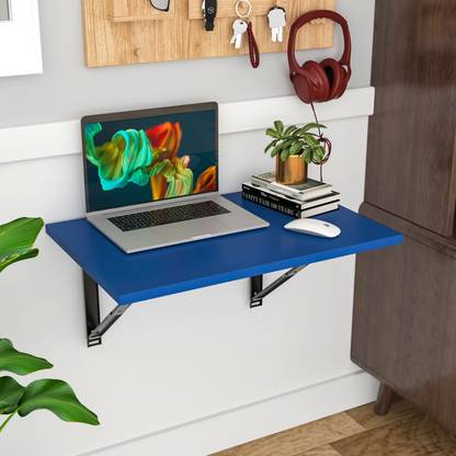 Floresta Wud Wall Mounted Folding Kitchen and Computer Table, Wooden Study, Utility Table Wood Portable Laptop Table