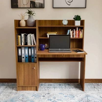 neuspace Phoenix Computer Office Table with BookShelf, Multiple Storage Compartments Engineered Wood Multipurpose Table