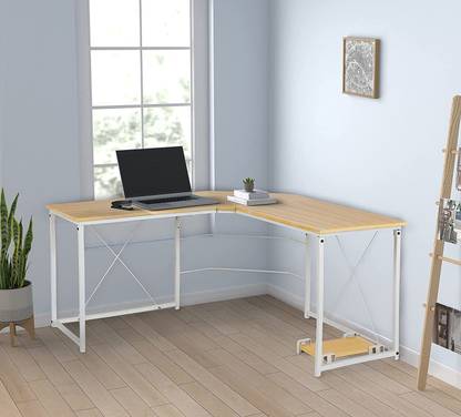 APRODZ Duane 59 x 59 inches Large L-Shaped Desk Computer Desk Corner Desk Office Desk Engineered Wood Study Table