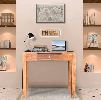 Meera Handicraft Pure Sheesham Wooden Writing Study Desk Computer Laptop Table For Home & Office Solid Wood Study Table