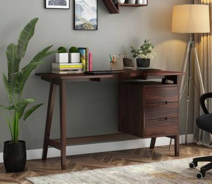 AMBICA WOODMART study table with storage, computer desk, wooden computer table, computer table Solid Wood Study Table