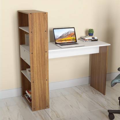 neuspace Vista Study and Computer Laptop Table with Bookshelf Engineered Wood Study Table
