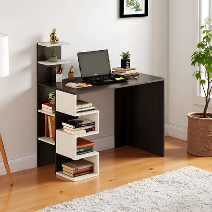 FURNEASER Edward Computer Table with Shelf, Laptop Table, Engineered Wood Study Table