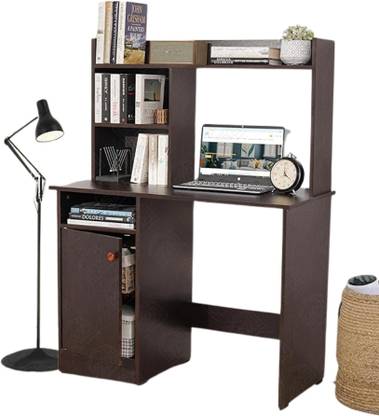 Woodlore Table with Hutch & Bottom Office Table for Laptop, PC, Drawing, Desk for Home Engineered Wood Computer Desk