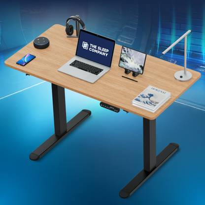 The Sleep Company Adjustable Desk 1200x600x700 | Sit-Stand Ergonomic Table | Engineered Wood Office Table