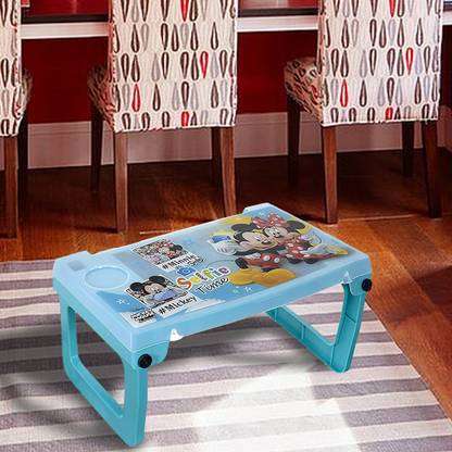 DISNEY Mickey & Minnie Study Table with Storage Compartments|Sky Blue Plastic Study Table