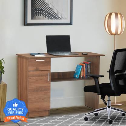 TADesign Enzo Desk with Drawer & Bookshelf Multipurpose Storage Engineered Wood Office Table