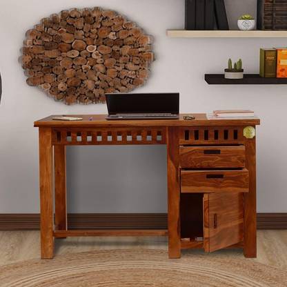 WoodenPoint study table computer desk office desk office table computer table sheesham wood Solid Wood Study Table
