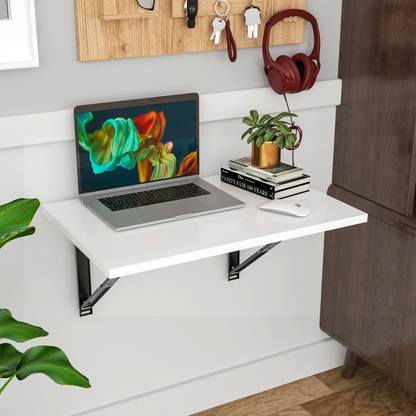Floresta Wud Wall Mounted Folding Kitchen and Computer Table, Wooden Study, Utility Table Wood Portable Laptop Table