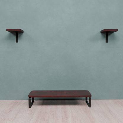 Flux Flux Multi-Functional Monitor Stand & 2.1 Speaker Stand Combo(Red) Engineered Wood Office Table