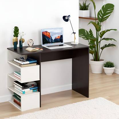 FURNEASER Winsen Computer Table with 4 Shelf, Workstation WFH Table, Engineered Wood Study Table