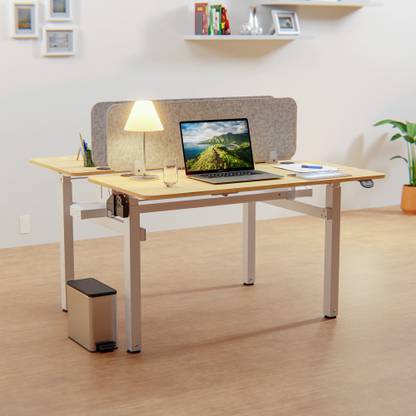 GREEN SOUL Stellar 2-person Multi-Purpose Electric Height Adjustable Computer Workstation, Engineered Wood Office Table