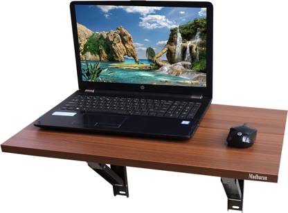 Madhuran Royal Mini Wall Mounted Walnut Table Engineered Wood Study Table