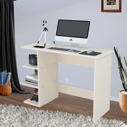 SPECIALITY PANELS Front Corner rounded Top, One Tier Shelve & Termites resistance Engineered Wood Multipurpose Table