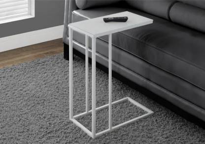 WOODIPA Sleek Black C-Table: Modern Slide-Under Sofa Side Table for Compact Living Engineered Wood Multipurpose Table