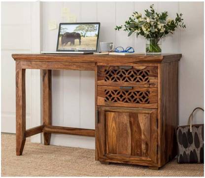 Allie Wood Rosewood ( Shessham ) 2 Drawer And 1 Self Solid Wood Study Table