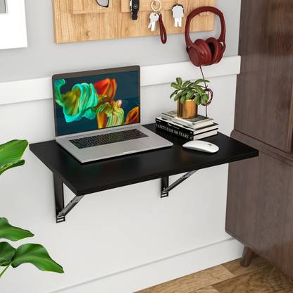 Floresta Wud Wall Mounted Folding Kitchen and Computer Table, Wooden Study, Utility Table Wood Portable Laptop Table