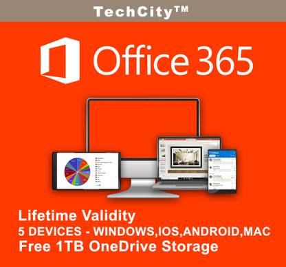techcity Office 365 Pro Plus Lifetime Validity for PC MAC IOS & Android