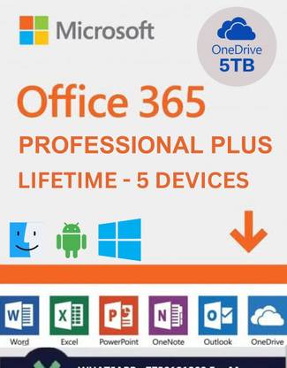 MICROSOFT Office 365 Professional Plus For - 5 Devices/Users (Lifetime Account)