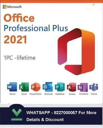 MICROSOFT Office Professional Plus 2021 (1 User/PC, Perpetual License) for Windows