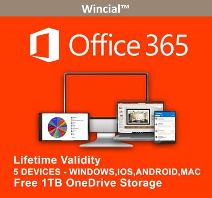 wincial Office 365 for 5 Devices Lifetime Validity- Works in Windows Mac Android IOS Tab