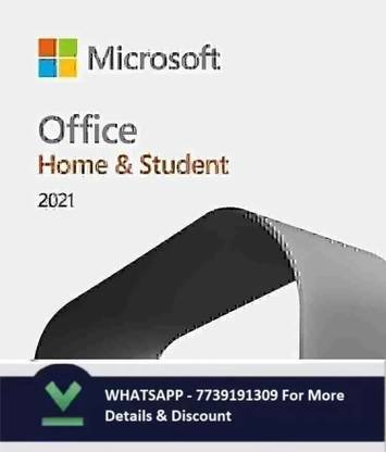 MICROSOFT Office Home & Student 2021(Lifetime Validity) Activation Key Card, For 1 Windows