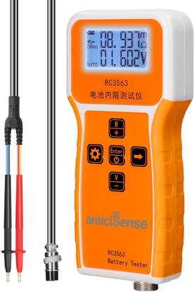 amiciSense Battery Internal Resistance Tester, 4-Wire Battery Voltage and Resistance Test Multi-Range Ohmmeter