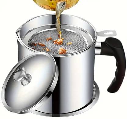 LEKORED Oil Strainer Pot with Removable Filter Bacon Can Strainer